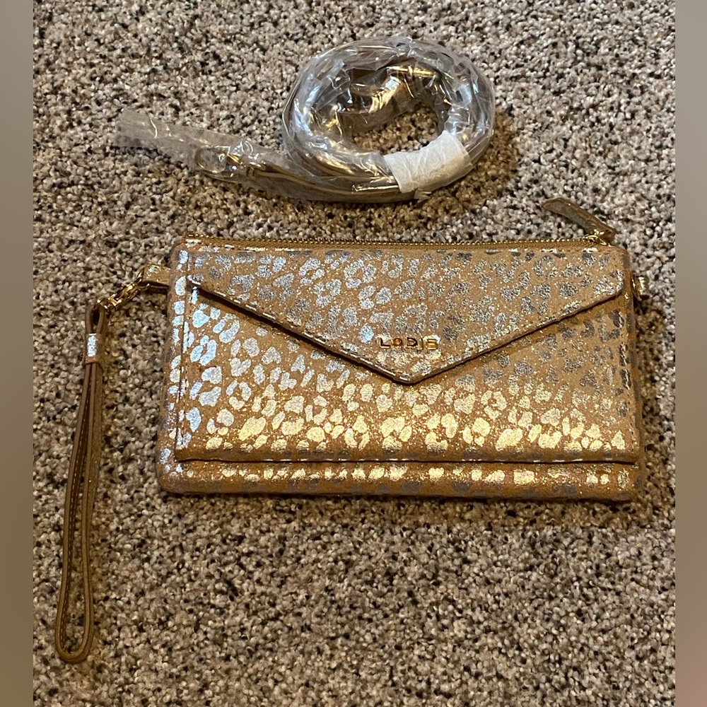 Brand New - Lodis - Gold Tan Cheetah Print - Women’s Wristlet / Wallet / Purse